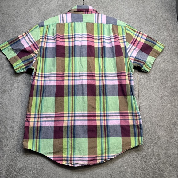 Polo Ralph Lauren Men's Plaid Short Sleeve Shirt Large Epaulet Ivy Preppy Style‎ - Picture 6 of 7